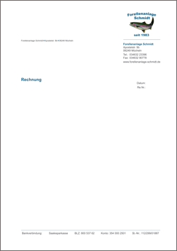 Briefbogen Forellenanlage Schmidt