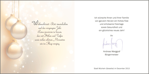 Weihnachtskarte innen